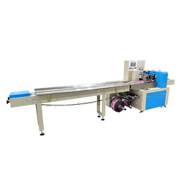 SPK350 Automatic Horizontal Flow Wrapping Packing Machine for Pizza Corn Tortilla Cookies Flow Pillow Bag Packing Wrapping Machine