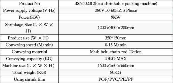 BSN4020C PVC POF Heat Film Shrink Tunnel Shrinking Wrapping Machine Heat Shrink Sleeve Machine for Pet Bottles/empty Glass Bottle - Image 2
