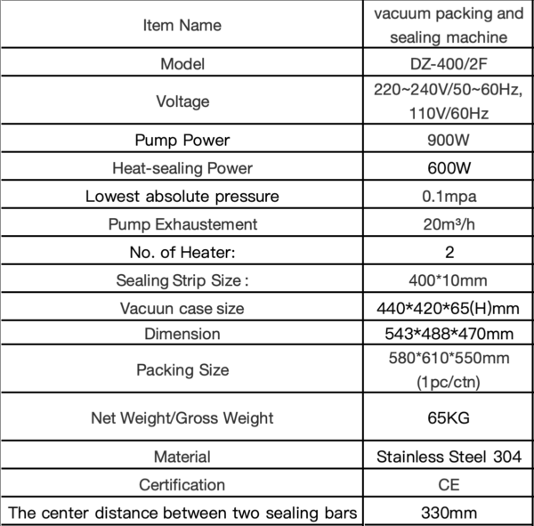 DZ-400/2F Semi Auto Desktop Vacuum Sealer Mini Vacuum Packaging Machine for Food Rice Meat Fish - Image 3