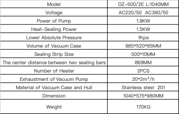 DZ-500/2E Semi Automatic Tabletop Single Chamber Nitrogen Flushing Vacuum Packaging Packing Machine Sealing Machine - Image 3