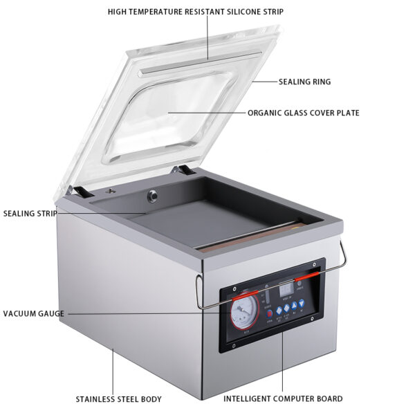 DZ260 High Quality Mini Cheese Brike Bag Corn Silage Whole Chicken Vacuum Packing Machine for Clothes - Image 3