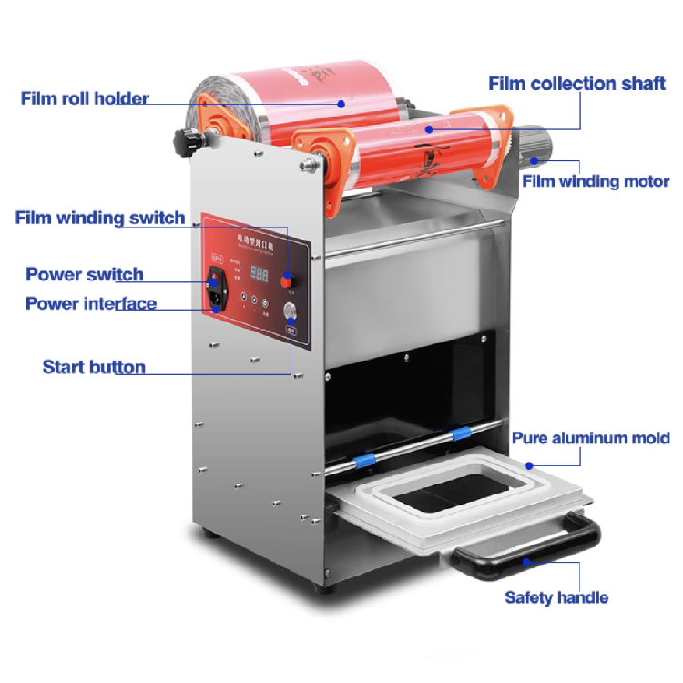 DF300T Durable and Reliable Performance Plastic Box Tray Sealing Machine Eco Friendly Food Tray