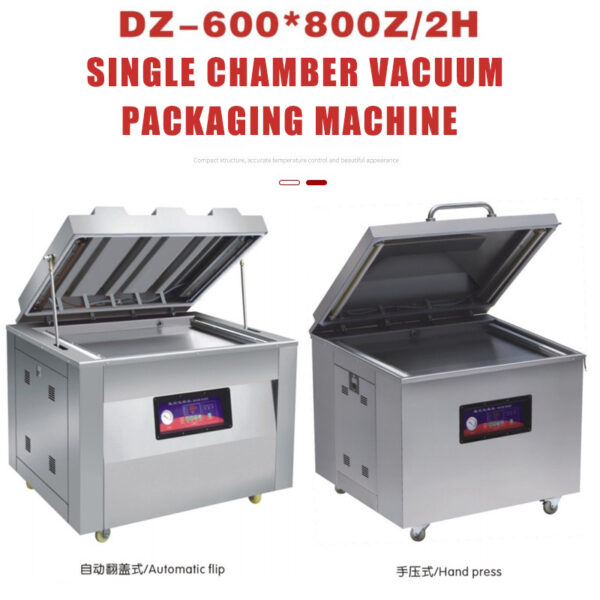 DZ-600*800/2H Hand Press Manufacturer High-capacity Single Chamber Meat Fish Chicken Cooked Fruit Industrial Big Size Vacuum Packaging Machine - Image 3