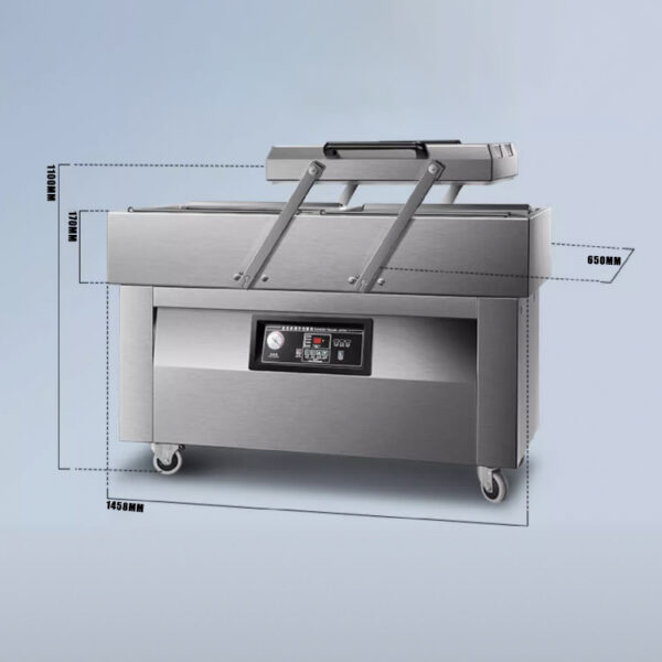 DZ-600 2QX Gradient Double Chambers Vacuum Packing Machine Automatic Meat Vegetable Vacuum Packer - Image 6