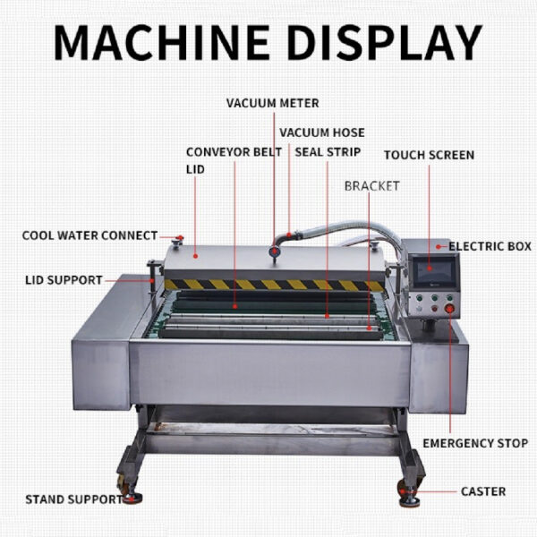 DZ-1100 Commercial Continuous Rolling Vacuum Sealer Machine Steak Chicken Vacuum Sealer Packaging Machine for Vegetables - Image 5