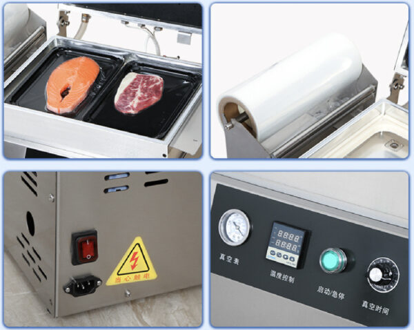 DZ-250T Factory Price Table Type Fish Meat Cheese Food Mini Vacuum Skin Packing Machine Vacuum Skin Packaging Machine - Image 4