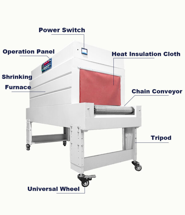 BSN4020C PVC POF Heat Film Shrink Tunnel Shrinking Wrapping Machine Heat Shrink Sleeve Machine for Pet Bottles/empty Glass Bottle - Image 4