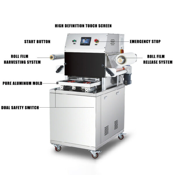 DZT-370Z Original Factory Automatic Vertical Sausage /Meat/Vacuum Skin Packaging Machine Tray Sealing Machine - Image 2
