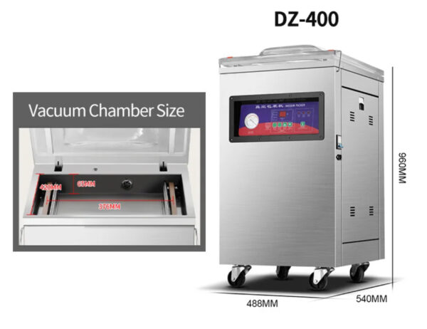 DZ-400/2H Mechanical Panel Chamber Food Vaccum Sealer/Single Chamber Commercial Vacuum Packing Machine - Image 8